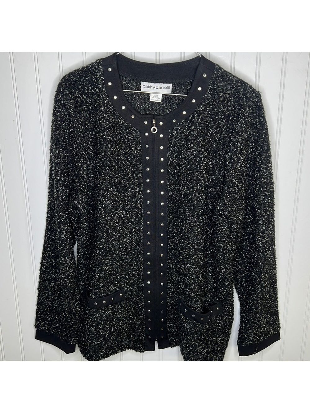 Cathy Daniel Zip Up Cardigan Size Large